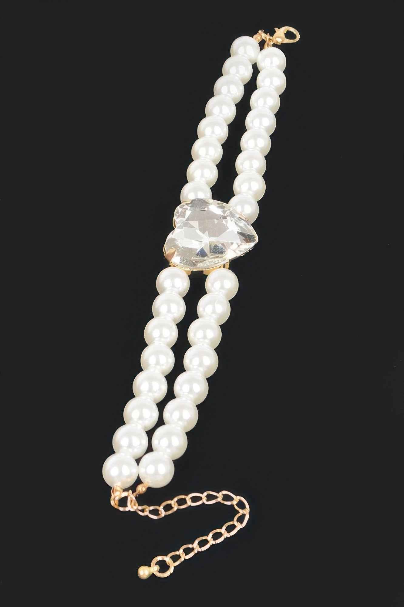 Faux Pearl Stone Elastic Bracelet