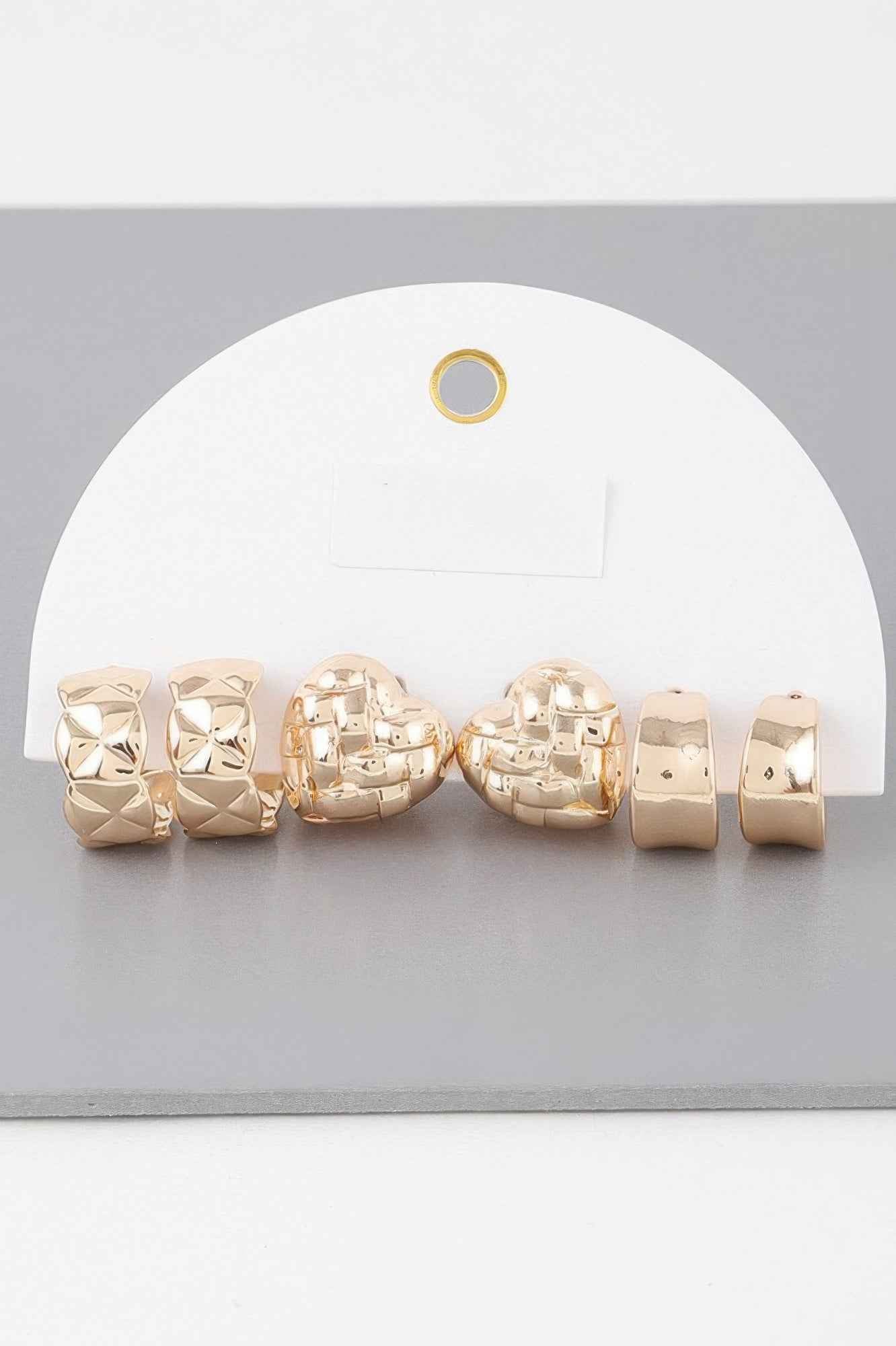 Triple Quilted Earrings Set