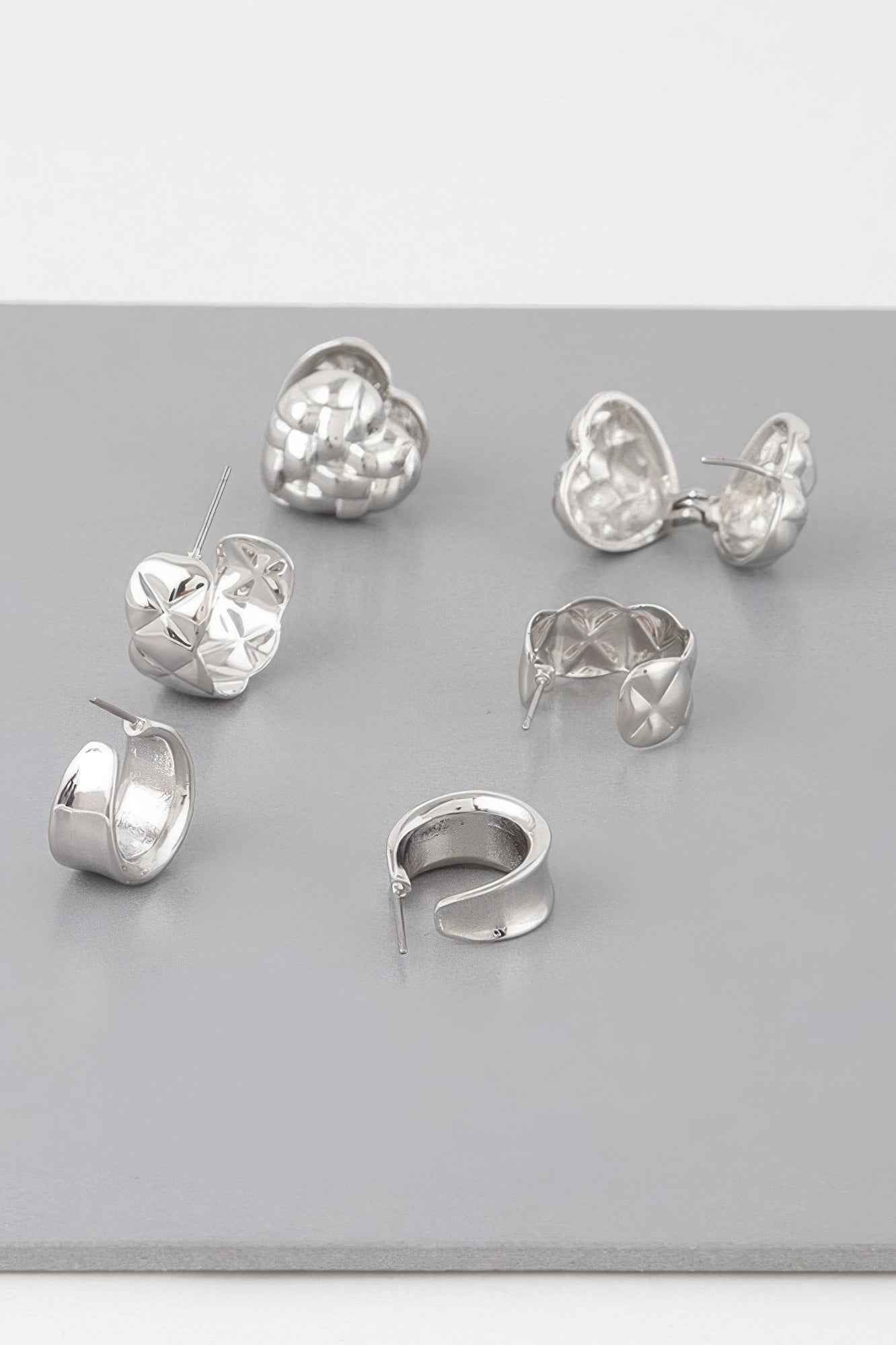 Triple Quilted Earrings Set