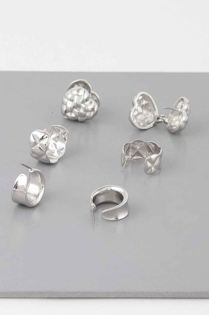 Triple Quilted Earrings Set
