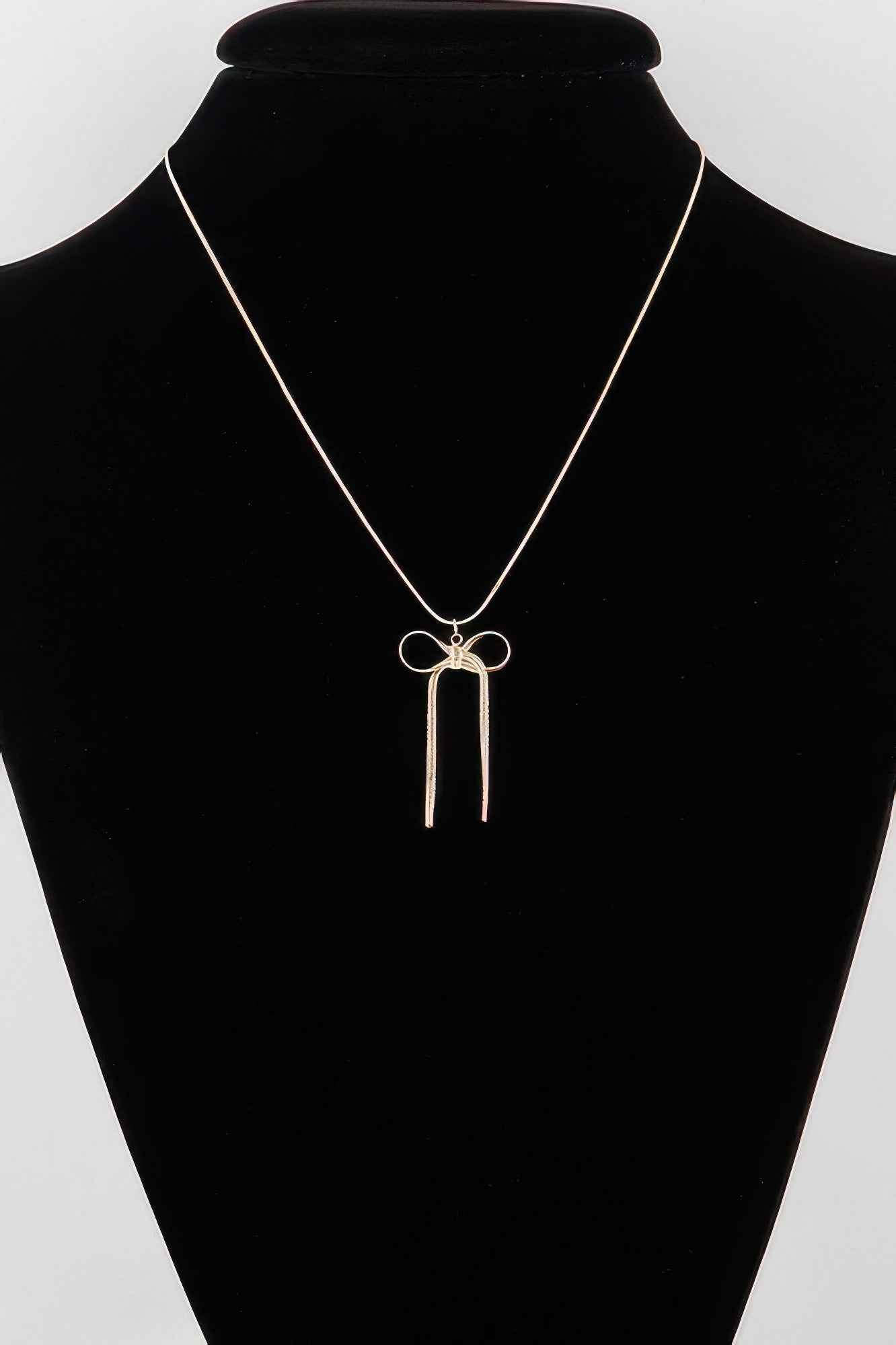 Snake Chain Ribbon Necklace
