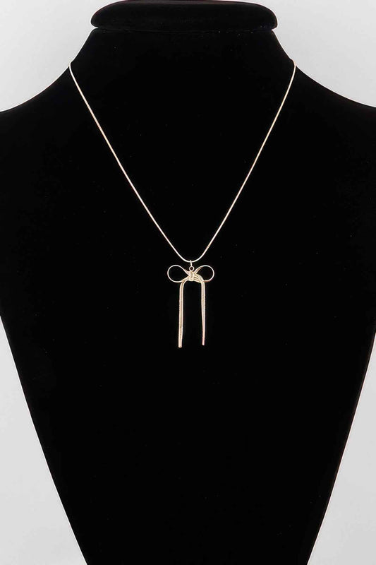 Snake Chain Ribbon Necklace