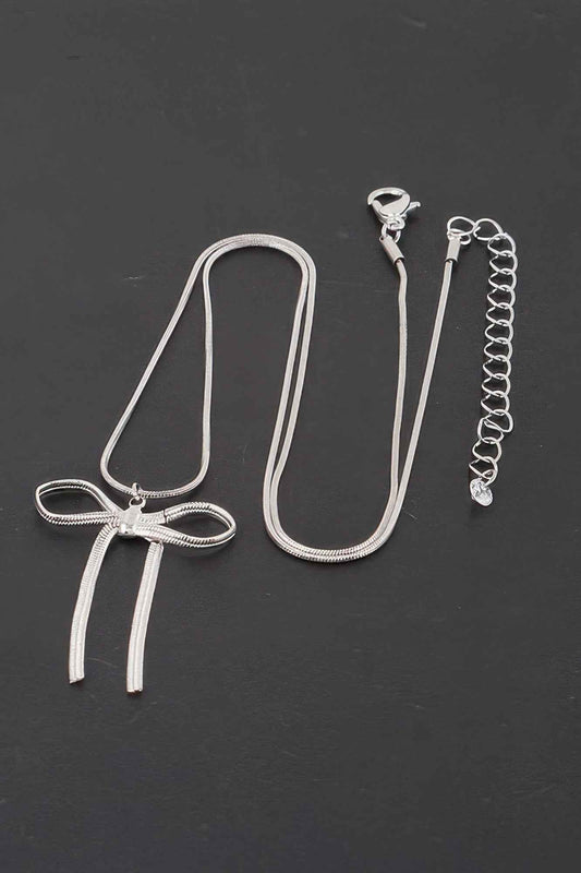 Snake Chain Ribbon Necklace