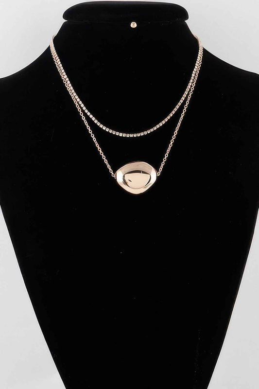 Double Shiny Plate Necklace