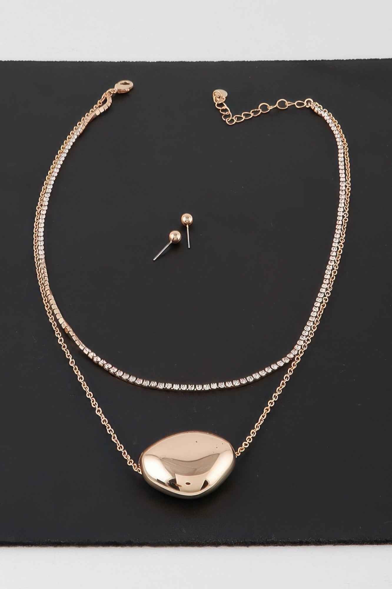Double Shiny Plate Necklace