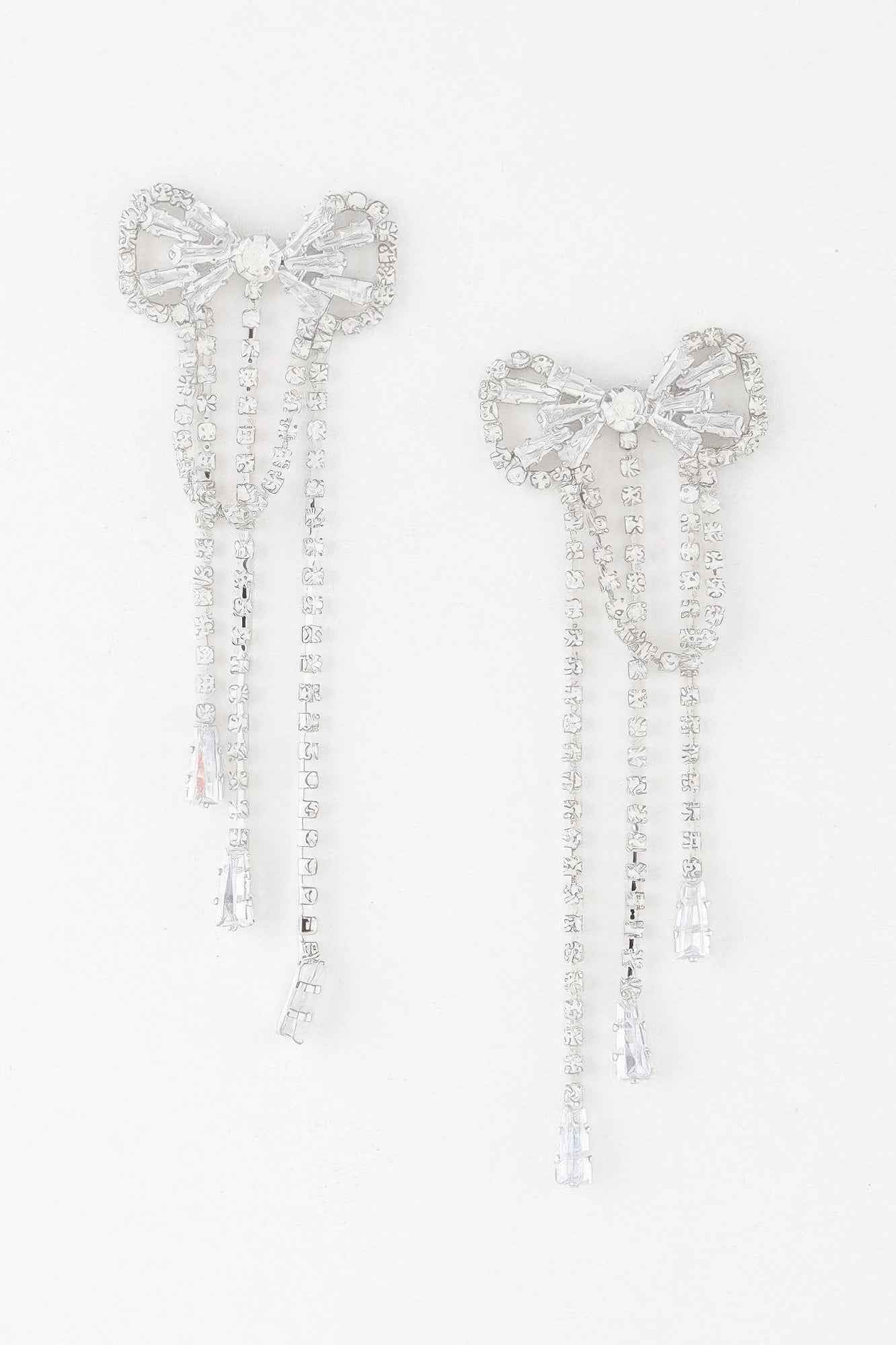 Jeweled Ribbon Dangle Earrings