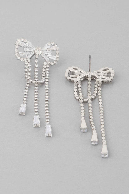 Jeweled Ribbon Dangle Earrings