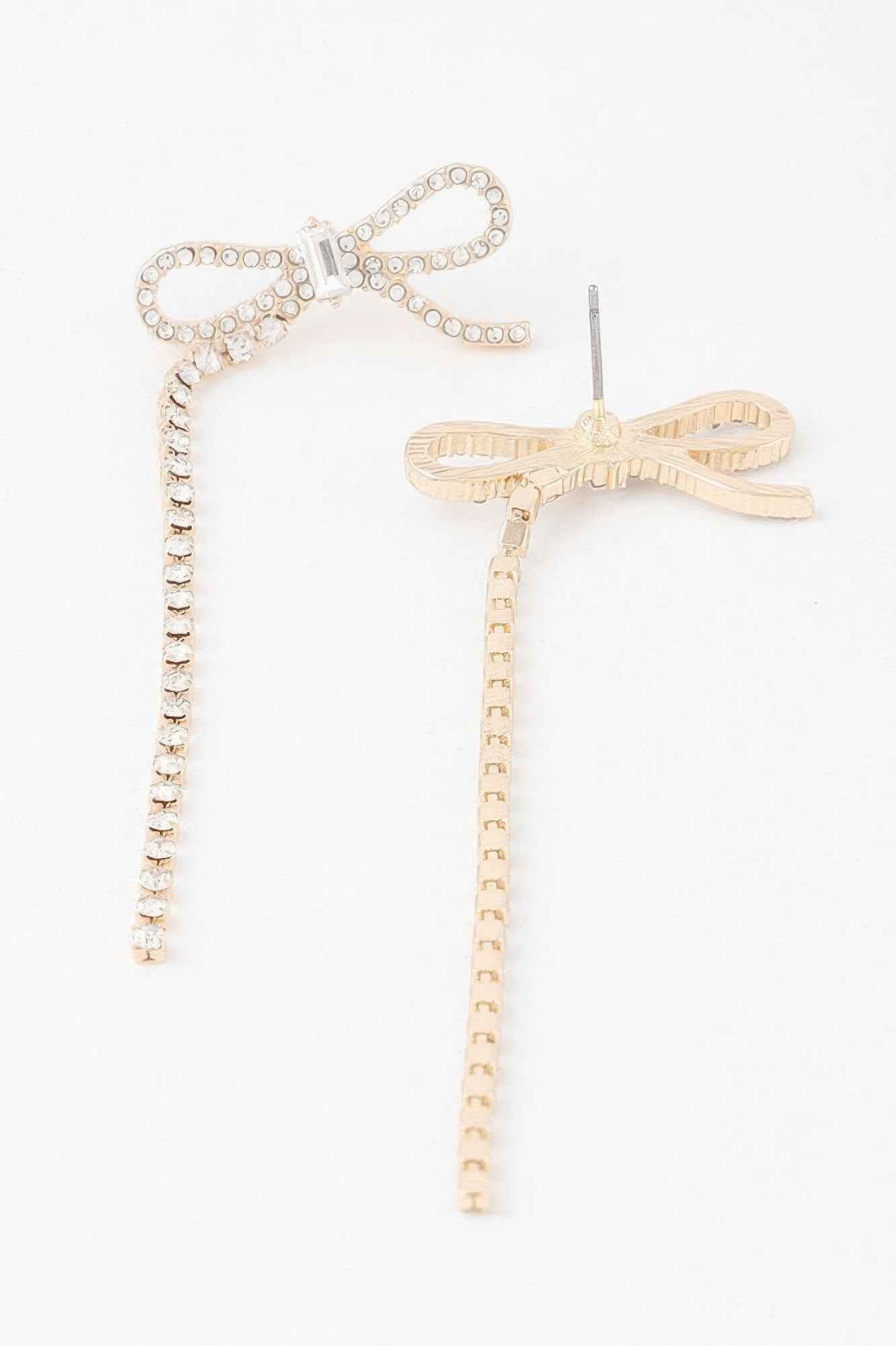 Half Ribbon Drop Earrings