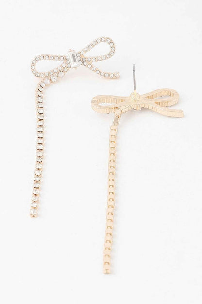 Half Ribbon Drop Earrings