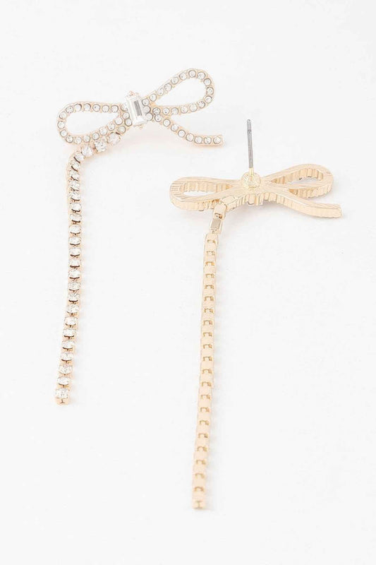 Half Ribbon Drop Earrings