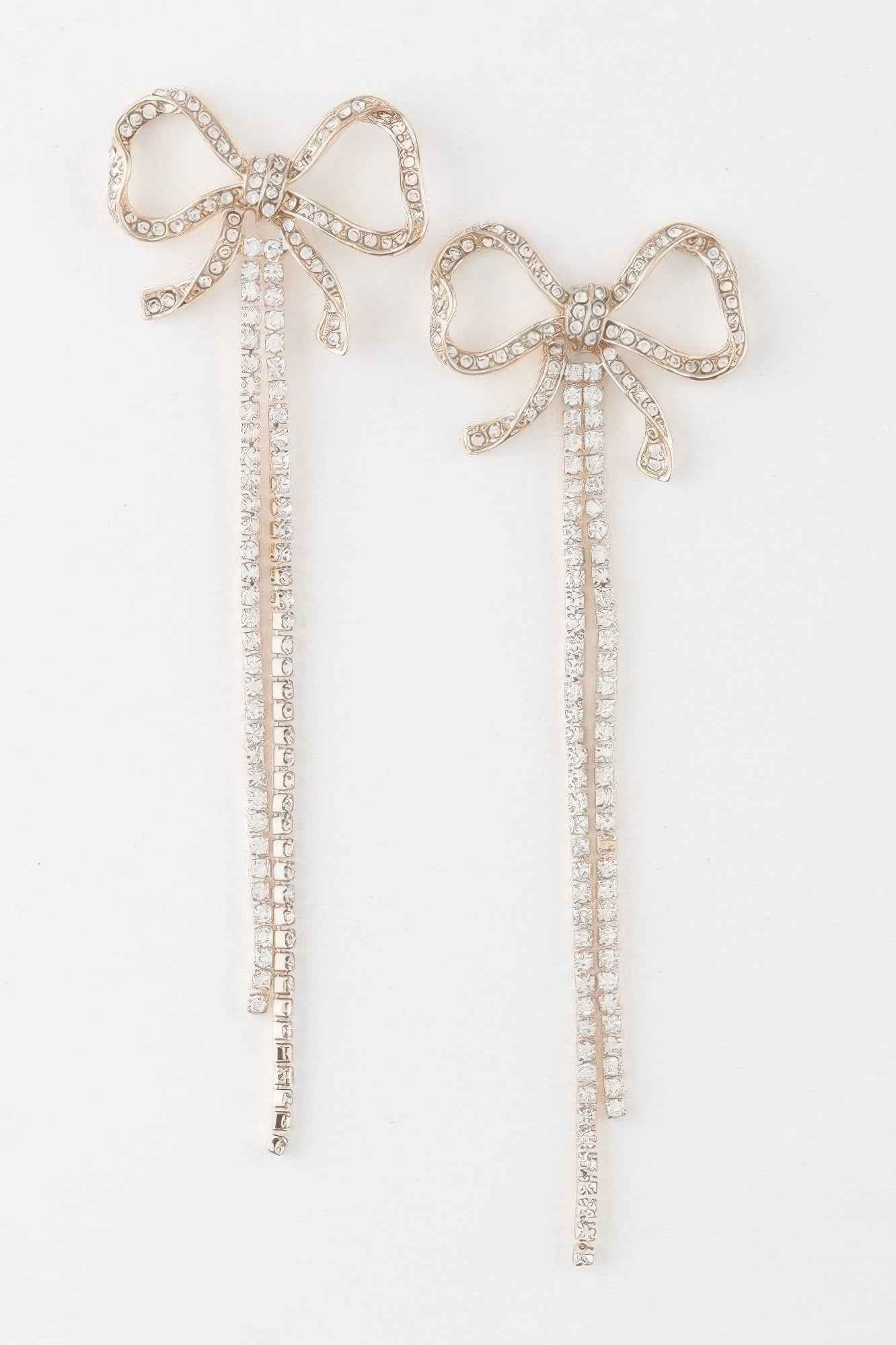 Jeweled Ribbon Drop Earrings