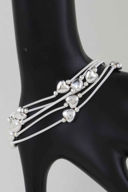 Shiny Heart Tube Beaded Bracelet