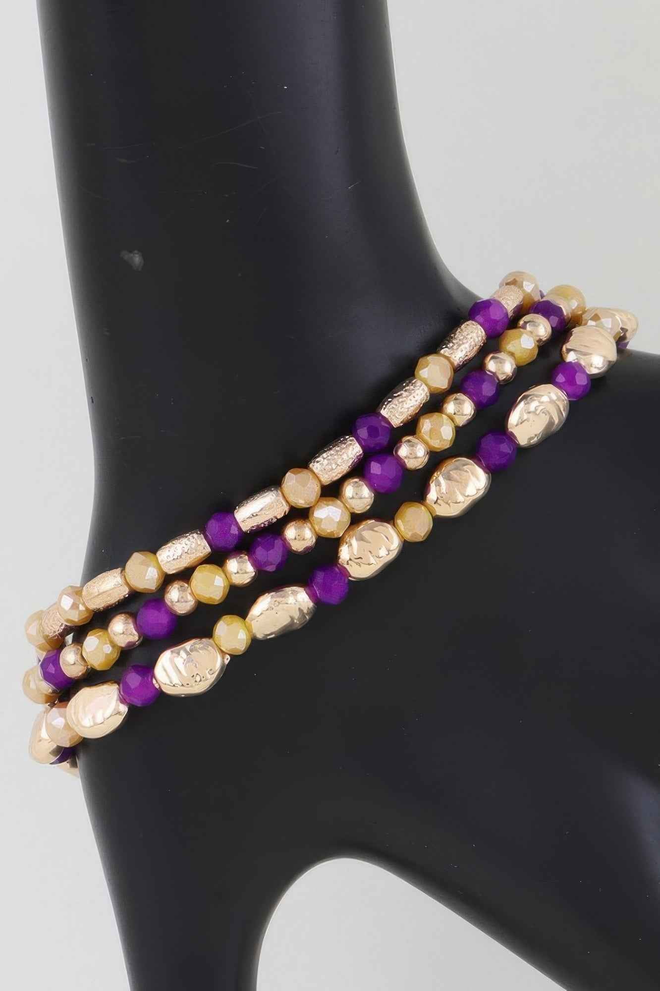 Multi Tone Stone Beaded Bracelet