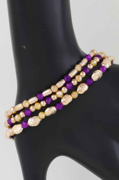 Multi Tone Stone Beaded Bracelet