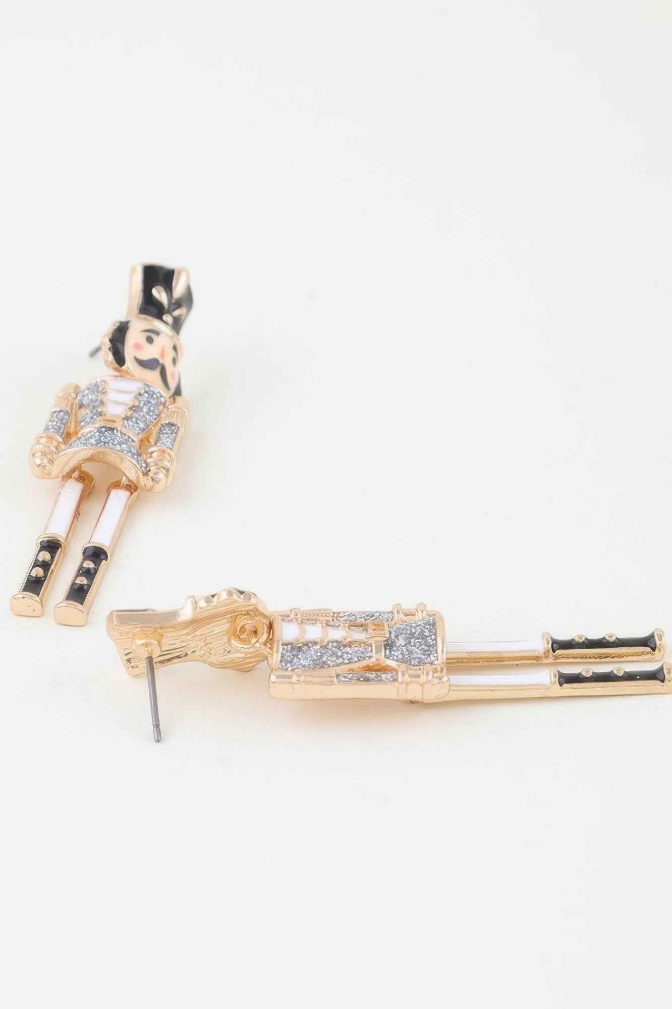 Glitter Nutcracker Drop Earrings
