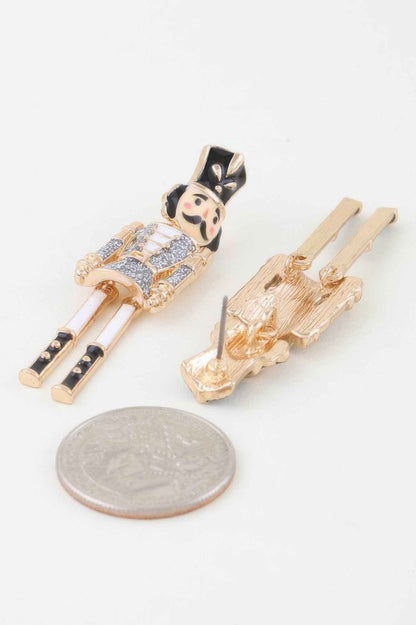 Glitter Nutcracker Drop Earrings
