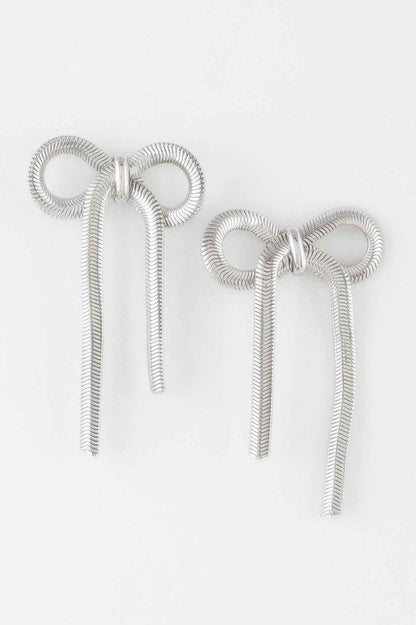 Snake Chain Ribbon Earrings