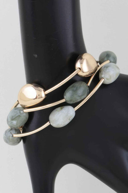 Multi Stone Beaded Bracelet