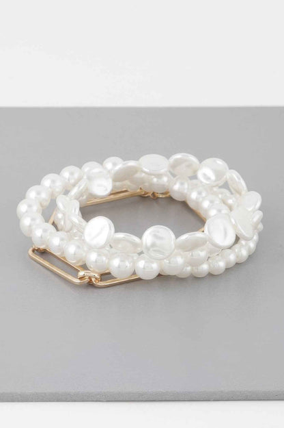Multi Faux Pearls Bracelet