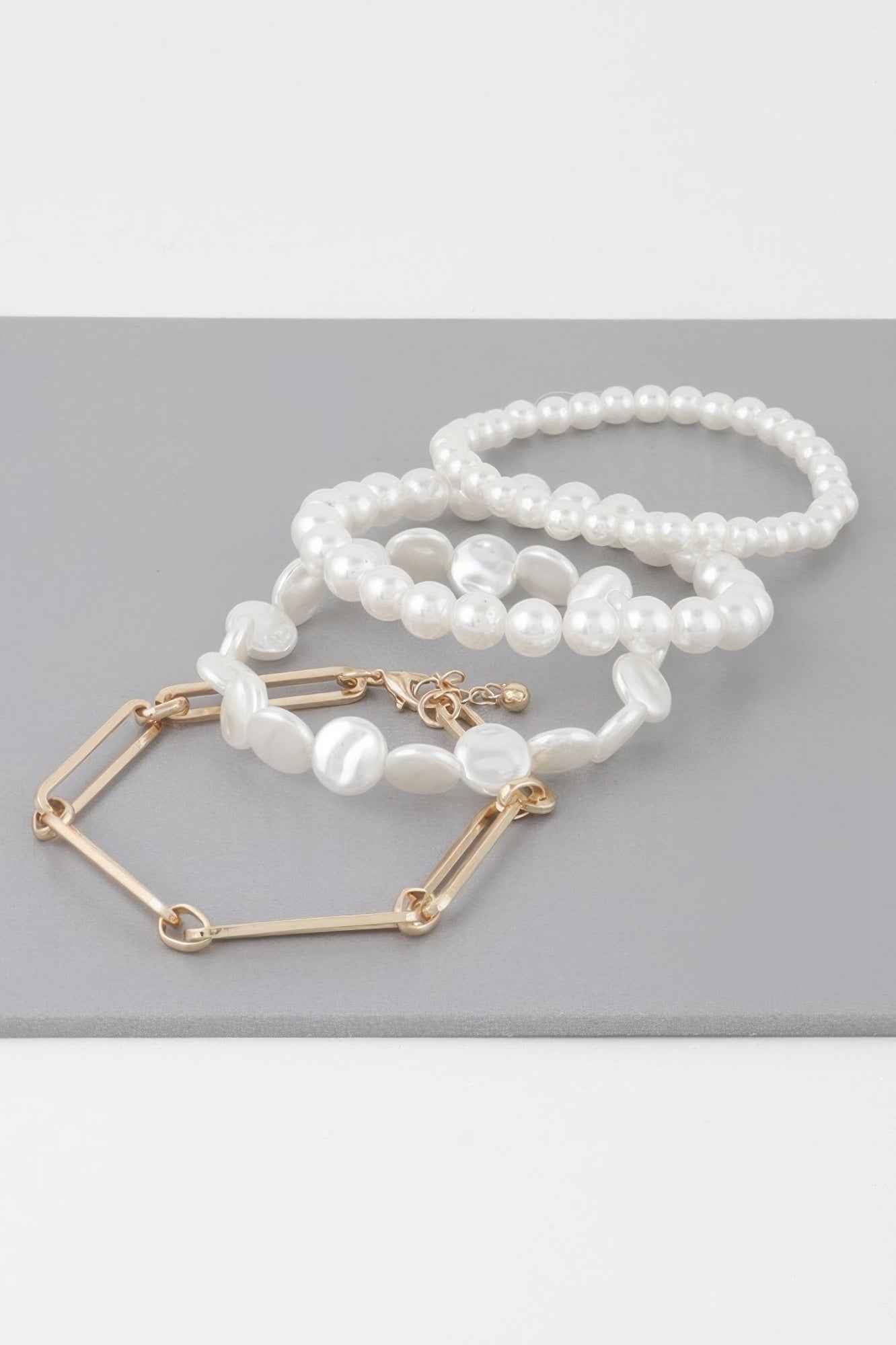 Multi Faux Pearls Bracelet