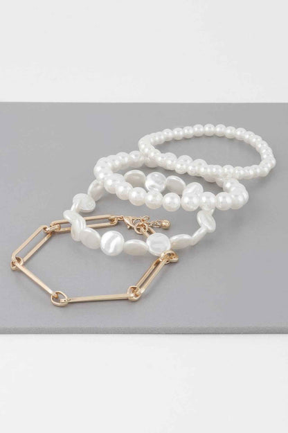 Multi Faux Pearls Bracelet