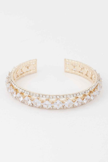 Classic Cubic Rhinestone Cuff Bracelet