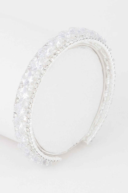 Classic Cubic Rhinestone Cuff Bracelet