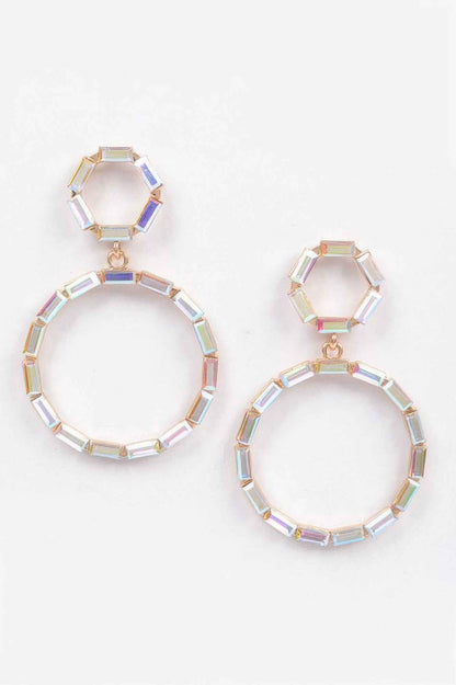 Double Circle Dangle Rhinestone Earring