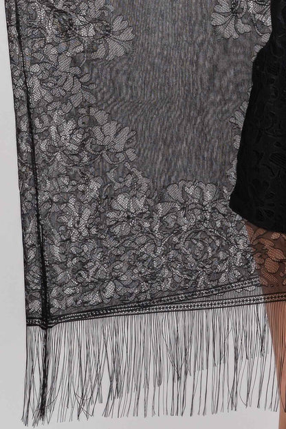 Floral Lace Kimono With Tassel