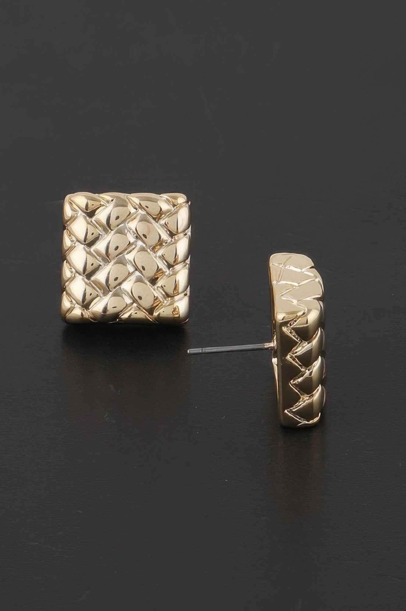 Braided Square Stud Earrings