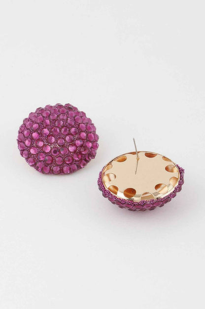 Jeweled Dome Stud Earrings