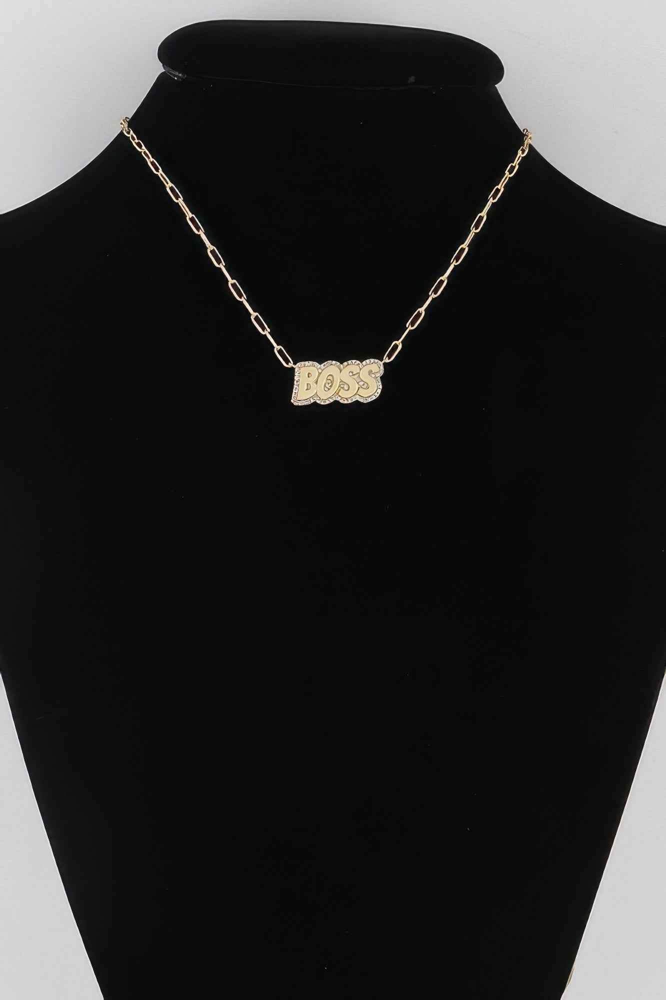 Jeweled Boss Chain Necklace
