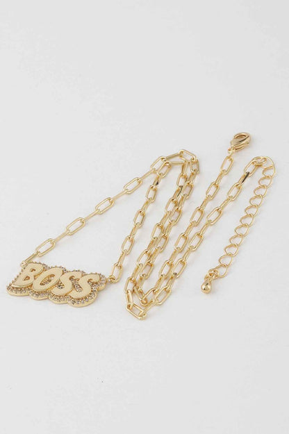 Jeweled Boss Chain Necklace