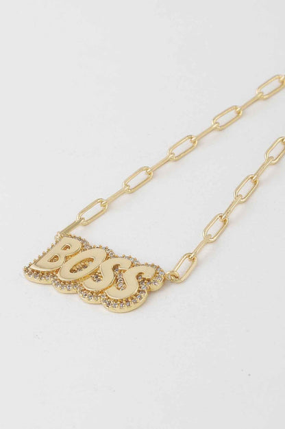 Jeweled Boss Chain Necklace