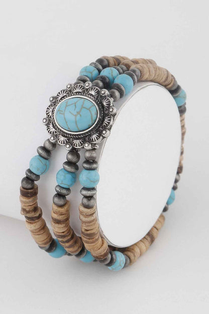 Beaded Vintage Stone Bracelet