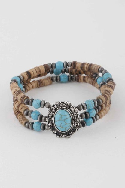 Beaded Vintage Stone Bracelet