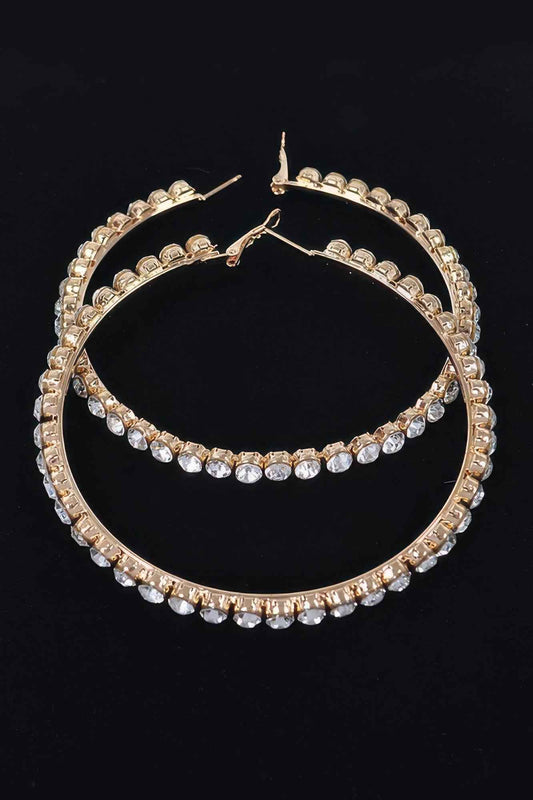 8cm Rhinestone Hoop Earring