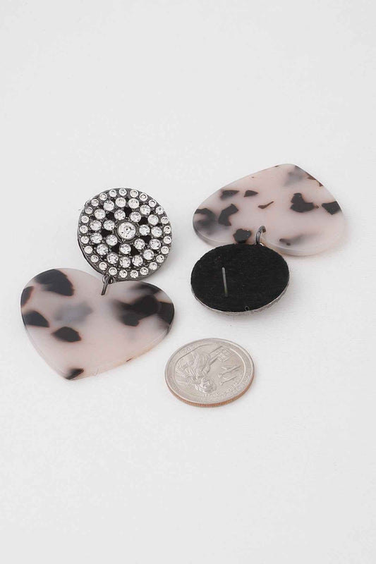 Marbled Heart Drop Earrings