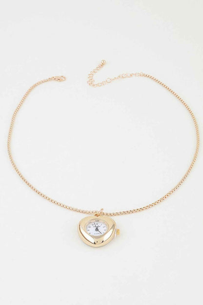 Heart Pocket Watch Chain Necklace