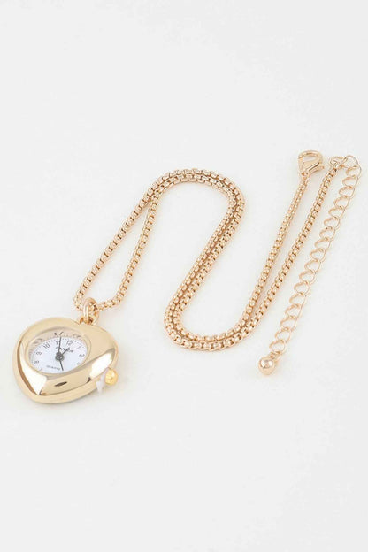 Heart Pocket Watch Chain Necklace