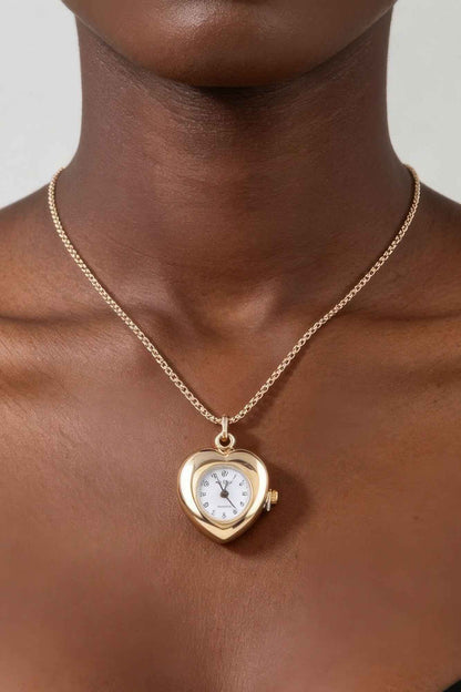 Heart Pocket Watch Chain Necklace