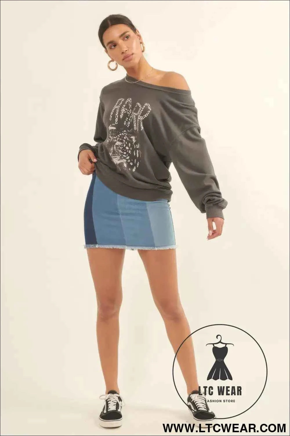 A Garment Dyed French Terry Graphic Sweatshirt