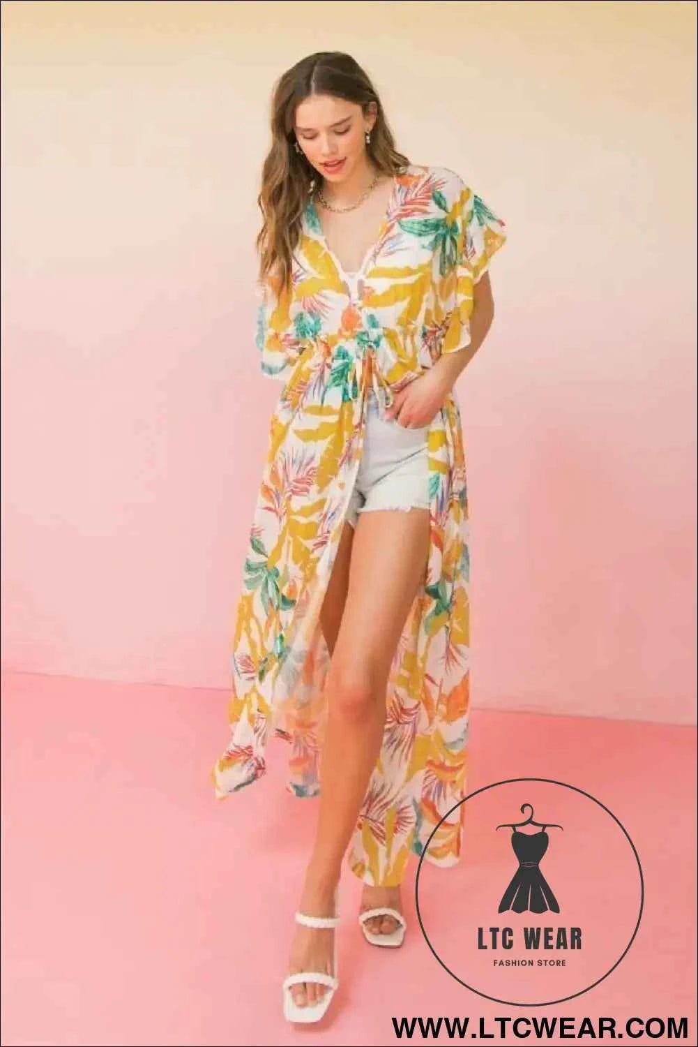 A Printed Woven Maxi Cover Up