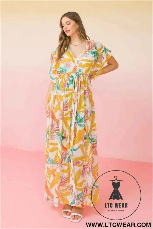 A Printed Woven Maxi Cover Up