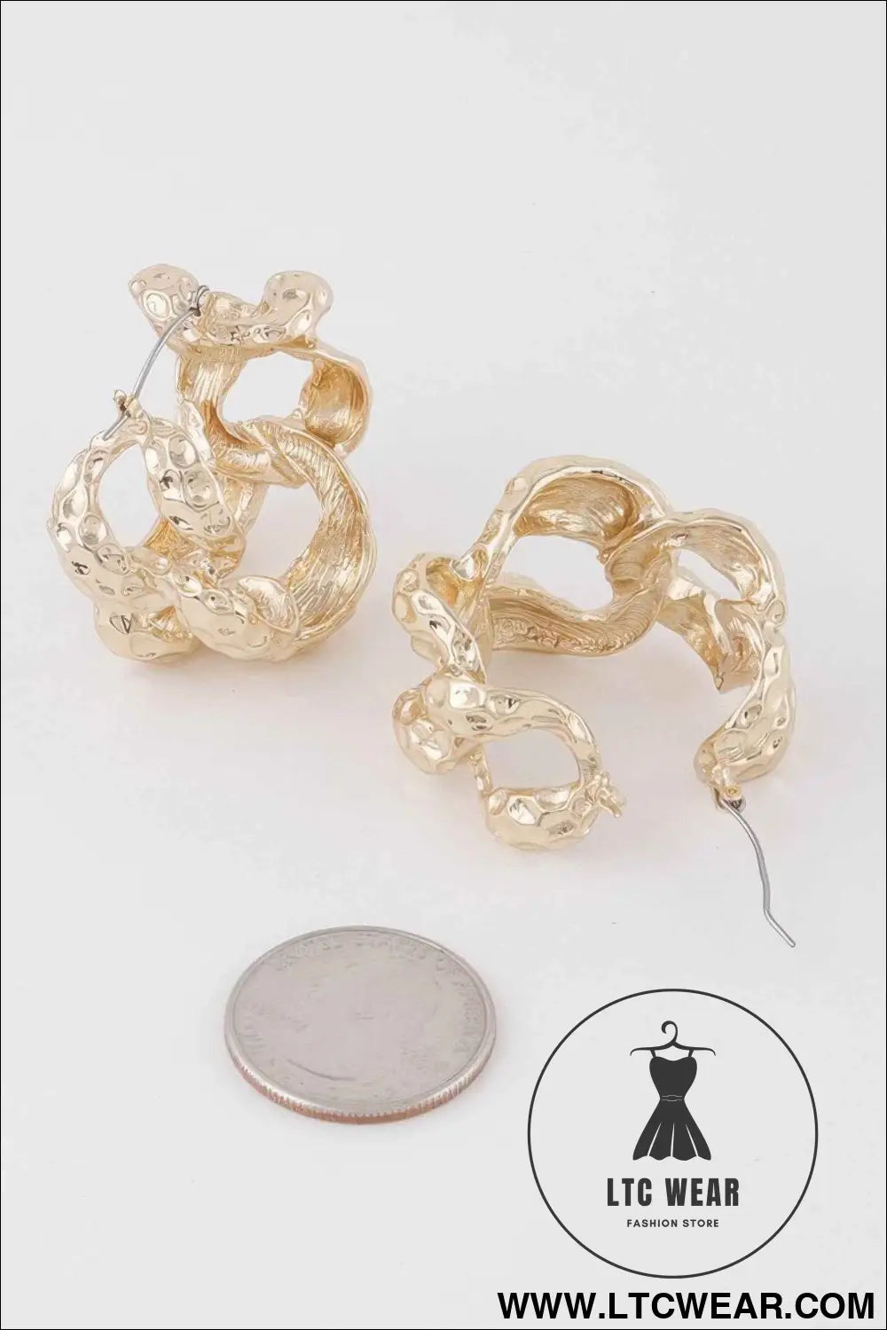 Abstract Chain Hoop Earrings