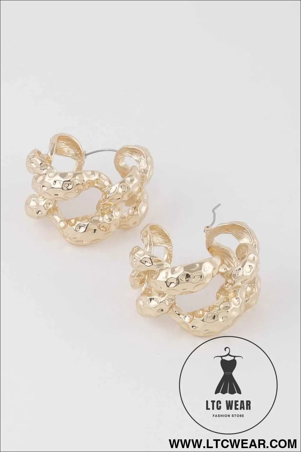 Abstract Chain Hoop Earrings