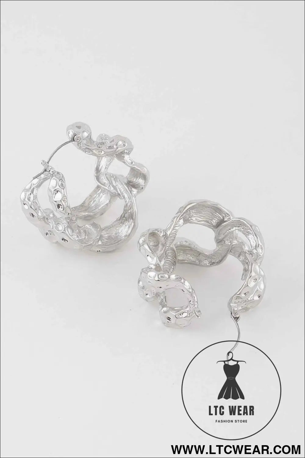 Abstract Chain Hoop Earrings