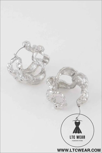 Abstract Chain Hoop Earrings