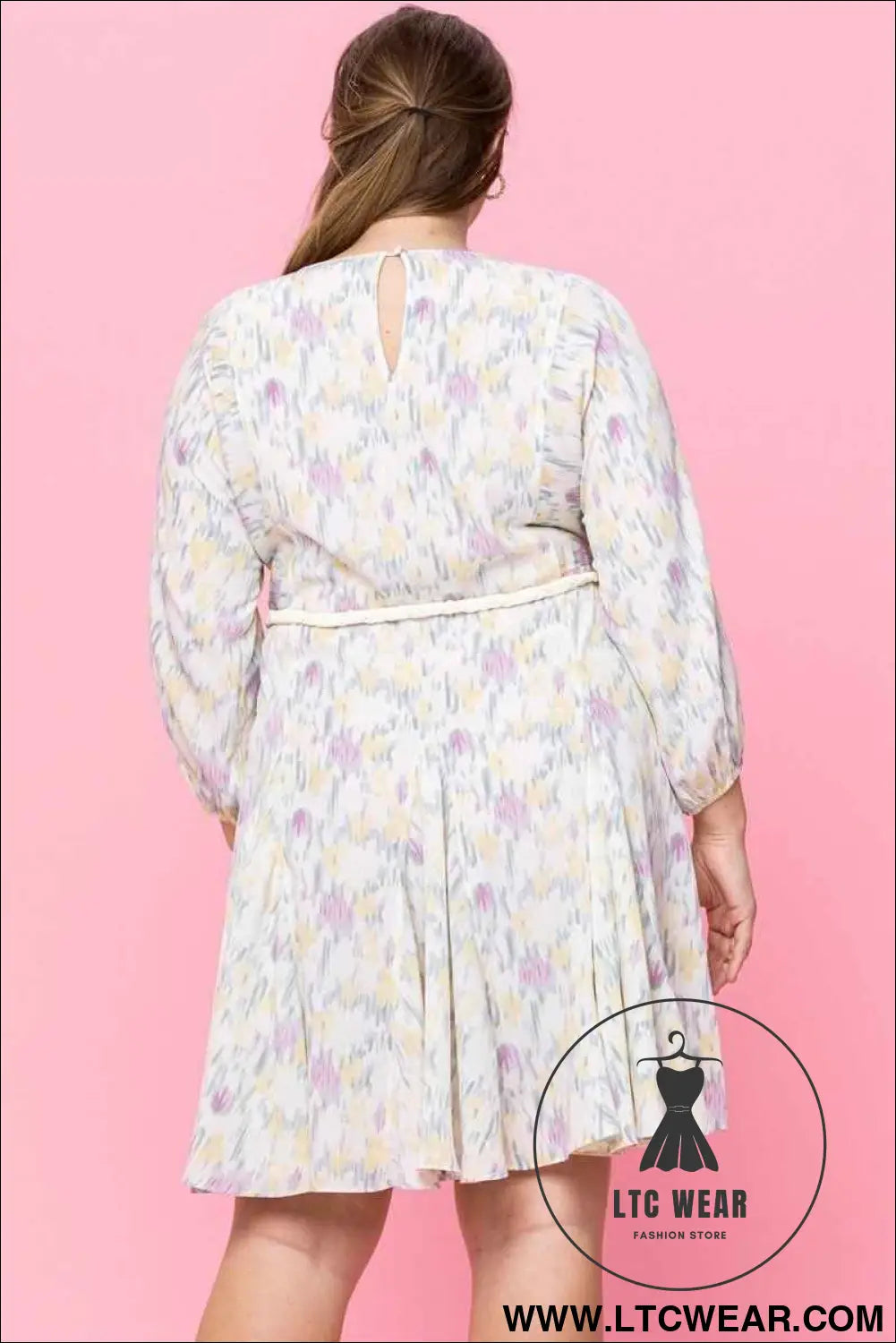 Abstract Printed Mini Swing Woven Dress