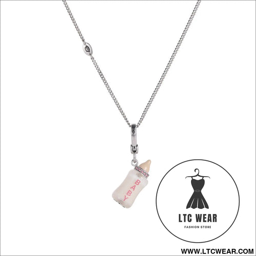 Acrylic letter printing power bottle pendant necklace exquisite bottle pendant